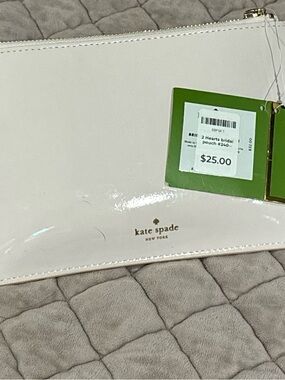 Kate Spade Glossy Patent Wristlet for Bride in Pale Pink